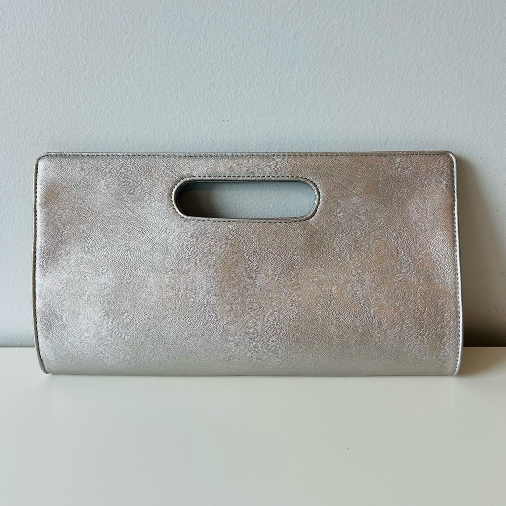 NWT Express Silver Clutch Bag